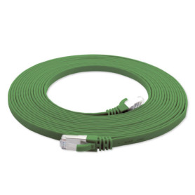 Câble Plat Réseau Cat7 15m - Vert, Ultra Flexible et Rapide