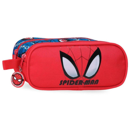 Trousse Double Spiderman Rouge Marvel en Polyester - 23 x 9 x 7 cm