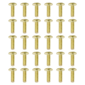 Lot de 30 Vis en Laiton M4 12mm Tête Cylindrique pour Robinet et Équipement de Bureau