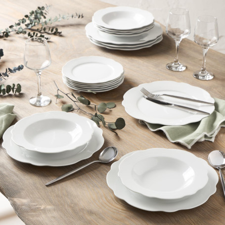 Service de Table en Porcelaine 18 Pièces - Collection Vienne par Geneviève Lethu