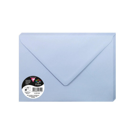 Paquet de 20 Grandes Enveloppes Bleu Lavande C5 - Clairefontaine