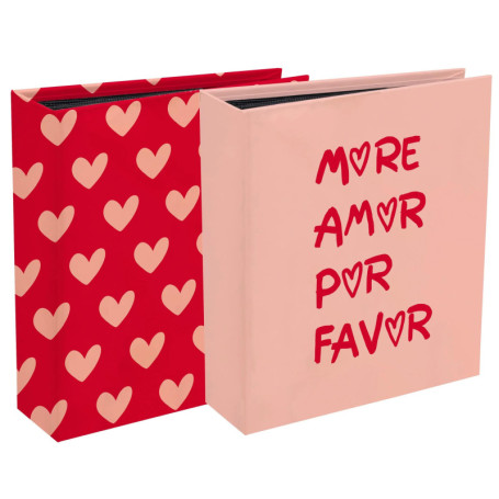 Lot de 2 albums photos LOVE - 60 pages avec motifs tendres