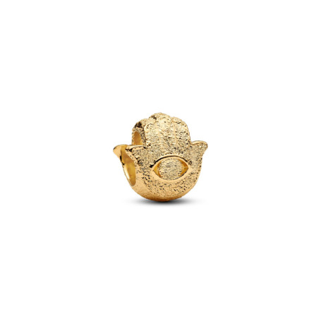 Breloque Main de Fatima en Argent Sterling et Or 14 Carats - PANDORA Moments