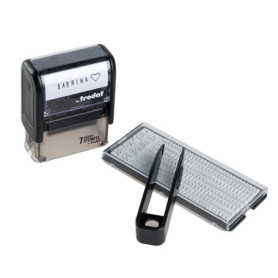 Lot de 7 tampons personnalisables Trodat - 3 lignes - Lavables en machine