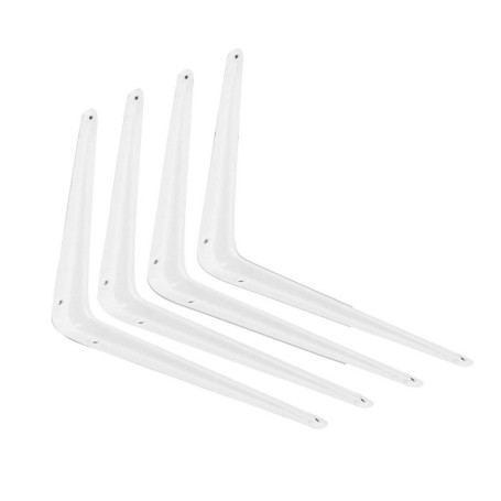 Équerres en Métal Laquées Blanches 125x150mm - Lot de 4