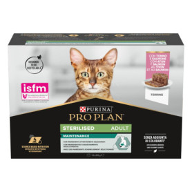 Purina Pro Plan Aliments Humides pour Chats Stérilisés au Saumon et Thon - 12 Boîtes de 85 g