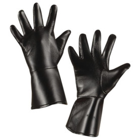 Gants Noirs en Cuir pour Enfants - Accessoire de Costume Carnaval
