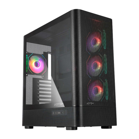 Boîtier ATX Abysm Gaming Danube SAVA H500 II Air Noir avec Verre Trempé et Ventilateurs ARGB