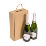 Lot de 4 Étuis en Carton pour 2 Bouteilles de Vin - Boîte Cadeau Kraft