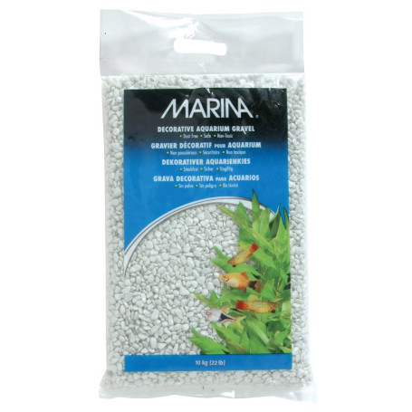 Gravier Décoratif Blanc Marina 10 kg pour Aquarium