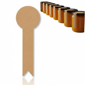 Étiquettes Adhésives Kraft 13 x 4,3 cm - Lot de 100 pour Confitures et Emballages