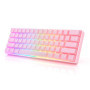 Clavier Mécanique HK GAMING GK61 RGB 60% - Switchs Optiques Bleus - Prism Pink