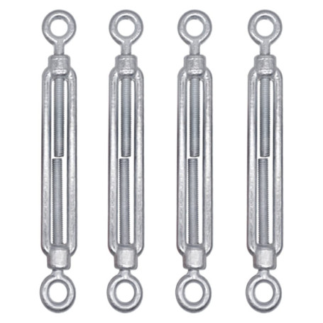 Lot de 4 tendeurs de câble M6 réglables en acier galvanisé