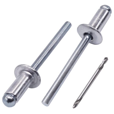 Pack de 50 Rivets Aveugles en Aluminium 5,0 x 10 mm avec Mandrin en Acier