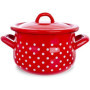 Casserole Émaillée Rouge avec Couvercle - 16 cm - 2,3 L