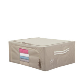 Boîte de rangement taupe avec double fermeture éclair - 50x40x20 cm
