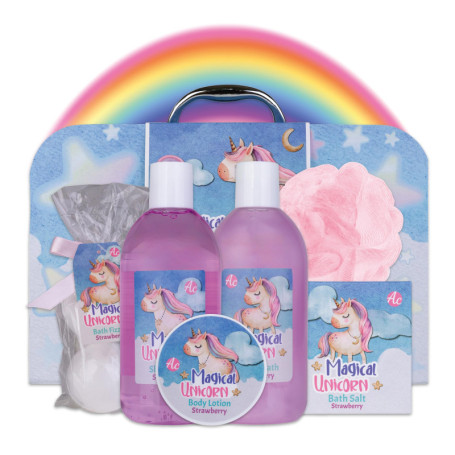 Coffret de Bain Licorne Accentra - Gel Douche Fraise & Vanille