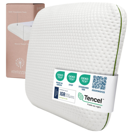 Oreiller Ergonomique MIMUSELINA pour Enfants - 60x40 cm, Hypoallergénique et Lavable