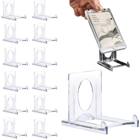Présentoir Acrylique Réglable pour Cartes de Collection - Lot de 12