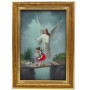 Tableau Ange Gardien avec Cadre en Bois - 12 x 17 cm - Décoration Spirituelle