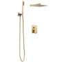 Ensemble de Douche VEVOR avec Pommeau Carré et Douchette à Main - Or Brossé
