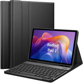 Clavier Bluetooth AZERTY Amovible pour Xiaomi Redmi Pad 2 - Étui Housse Inclus