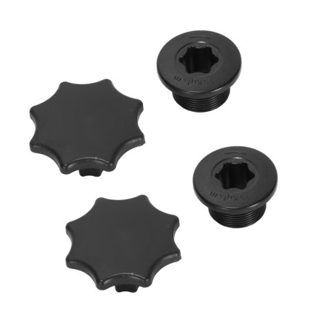 Vis de Couvercle de Manivelle M18 en Alliage d'Aluminium Noir - Lot de 2