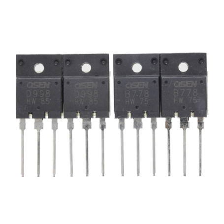 Transistors de puissance NPN PNP HUABAN - 2 paires B778 et D998