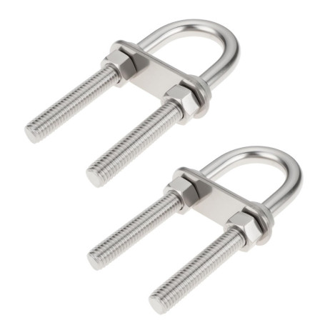 Lot de 2 Boulons en U en Acier Inoxydable 304 pour Fixation Marine