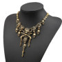 Collier Crâne Halloween en Or pour Femmes - Accessoire de Déguisement Pirate