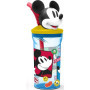 Gobelet Disney Mickey Mouse en plastique bleu avec paille 360 ml