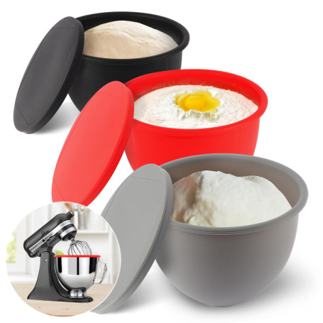 Ensemble de 3 bols en silicone pour KitchenAid 4,8 L avec couvercles