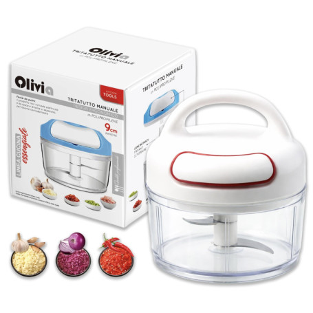 Hachoir Manuel à Corde IPEA - Mini Hachoir à Légumes en Acier Inoxydable