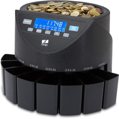 ZZap CS20+ - Compteuse et Trieuse de Monnaie Euro