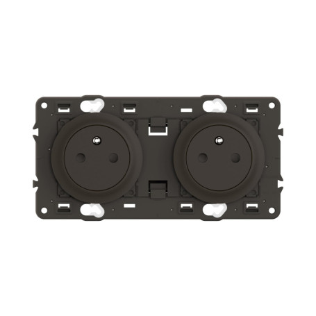 Prise Électrique Double Céliane Noir avec Terre - Legrand