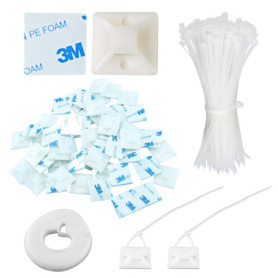 GOLDEROC Attaches Câbles Auto-Adhésives - 100 Pièces en Nylon Blanc