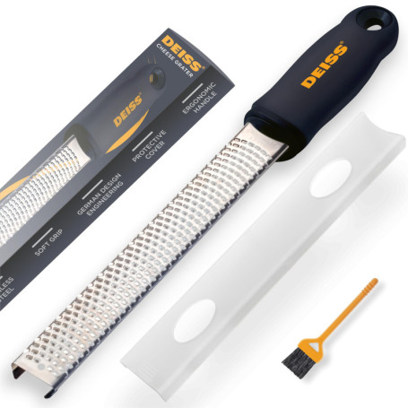 Deiss Zesteur d'Agrumes et Râpe à Fromage Manuelle en Acier Inoxydable