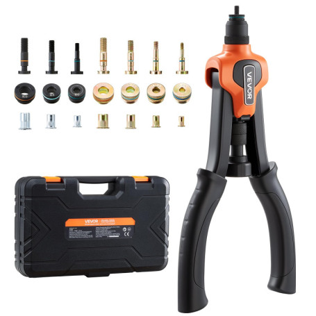Kit de Rivetage Manuel VEVOR 34 cm avec Mallette et 70 Écrous