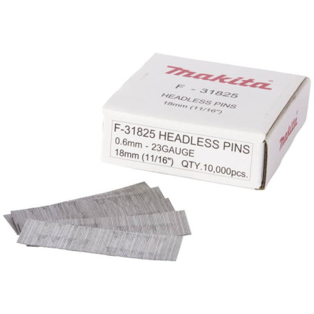 Clous finettes 23 Ga 18 mm pour cloueur Makita - 10 000 pièces