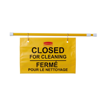 Panneau de Signalisation Suspendu Rubbermaid - Fermé pour Nettoyage, Jaune