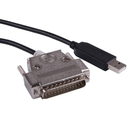 Câble USB vers RS232 DB25 mâle - Adaptateur série 1,8 m Suamdoen
