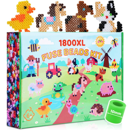 Kit de Perles à Repasser VynyQoo - 1800 Perles Multicolores pour DIY et Cadeaux