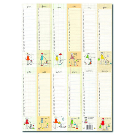 Calendrier Perpétuel Multicolore pour Anniversaires et Événements