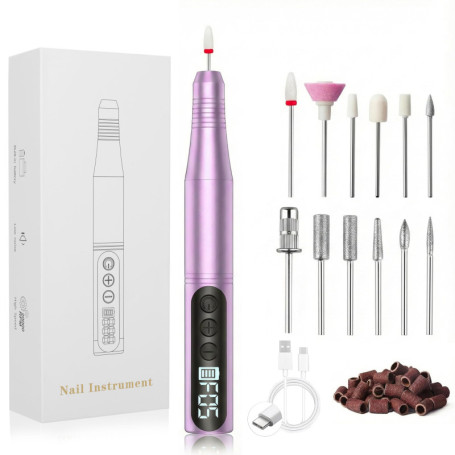 Ponceuse à Ongles Électrique Sans Fil Carehabi - Kit Manucure Professionnel