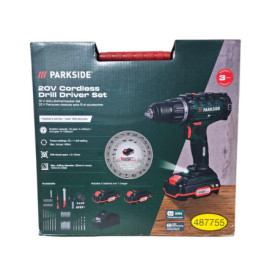 Perceuse-visseuse sans fil Parkside X20V PABS 20-Li avec 2 batteries et 73 accessoires