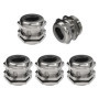 Set de 5 Presse-étoupes Métalliques M25 - IP68 - Laiton Nickelé