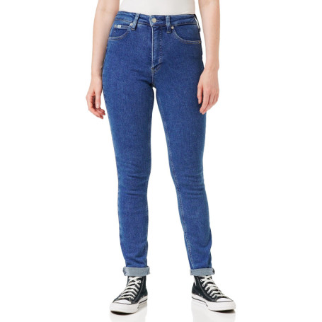 Jean Femme Calvin Klein Skinny Fit Taille Haute Bleu Denim