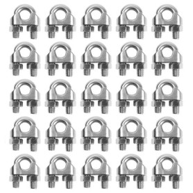 Clips en U pour Câbles Métalliques - 20 Pièces en Acier Inoxydable
