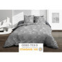 Housse de Couette Biloba Gris 240x260 cm avec 2 Taies en Pur Coton