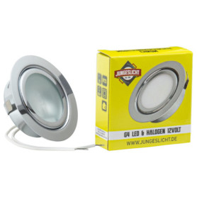 Projecteur encastrable réglable en chrome brillant avec ampoule halogène 20W